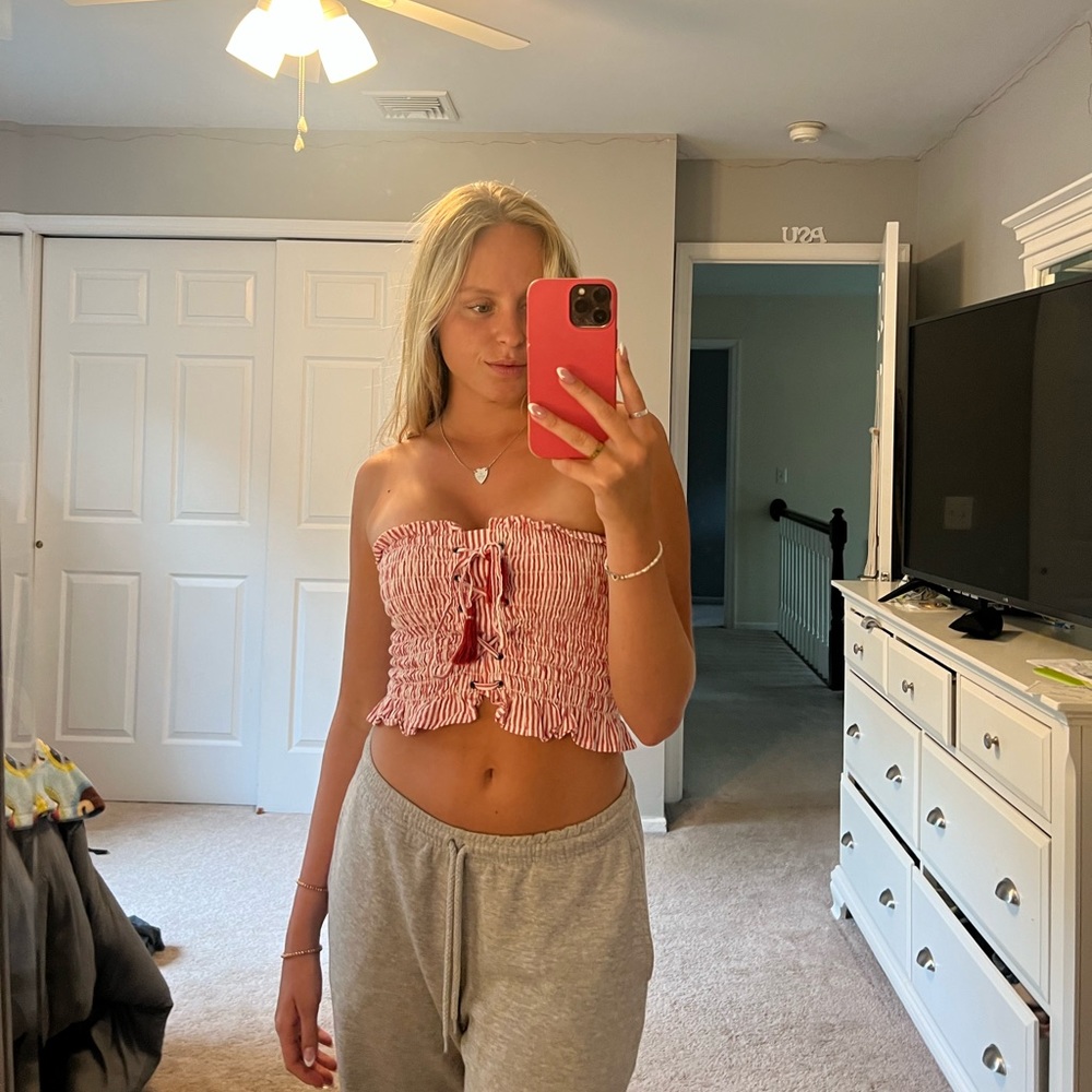 Red tube top